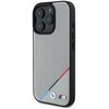 Etui BMW M Perforated Tricolor Line MagSafe do Apple iPhone 16 Pro Szary Seria telefonu iPhone