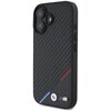 Etui BMW M Carbon Tricolor Line MagSafe do Apple iPhone 16 Czarny Seria telefonu iPhone