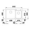 Zlewozmywak BLANCO Naya 8 519646 Antracyt Komora 1 439 x 430 x 200 mm