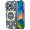 Etui GUESS IML Peony On 4G Background MagSafe do Apple iPhone 16 Pro Niebieski
