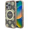 Etui GUESS IML Peony On 4G Background MagSafe do Apple iPhone 16 Pro Brązowy
