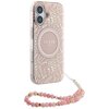 Etui GUESS IML Flowers Allover Electro With Pearl Strap MagSafe do Apple iPhone 16 Różowy Model telefonu iPhone 16