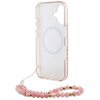 Etui GUESS IML Flowers Allover Electro With Pearl Strap MagSafe do Apple iPhone 16 Różowy Typ Etui nakładka