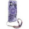 Etui GUESS IML Flowers With Pearl Strap MagSafe do Apple iPhone 16 Plus Fioletowy Model telefonu iPhone 16 Plus