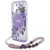 Etui GUESS IML Flowers With Pearl Strap MagSafe do Apple iPhone 16 Plus Fioletowy Dominujący kolor Fioletowy