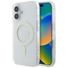 Etui GUESS IML Glitter Circle MagSafe do Apple iPhone 16 Przezroczysty