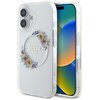 Etui GUESS IML Flowers Wreath MagSafe do Apple iPhone 16 Plus Przezroczysty