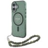 Etui GUESS IML Glitter With Pearl Strap MagSafe do Apple iPhone 16 Plus Zielony