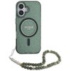 Etui GUESS IML Glitter With Pearl Strap MagSafe do Apple iPhone 16 Plus Zielony Seria telefonu iPhone