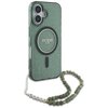 Etui GUESS IML Glitter With Pearl Strap MagSafe do Apple iPhone 16 Plus Zielony Model telefonu iPhone 16 Plus