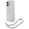 Etui GUESS IML Glitter With Pearl Strap MagSafe do Apple iPhone 16 Plus Przezroczysty