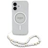 Etui GUESS IML Glitter With Pearl Strap MagSafe do Apple iPhone 16 Plus Przezroczysty Seria telefonu iPhone