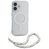 Etui GUESS IML Glitter With Pearl Strap MagSafe do Apple iPhone 16 Plus Przezroczysty Kompatybilność Apple iPhone 16 Plus