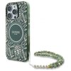Etui GUESS IML Flowers Allover Electro With Pearl Strap MagSafe do Apple iPhone 16 Pro Zielony