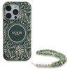 Etui GUESS IML Flowers Allover Electro With Pearl Strap MagSafe do Apple iPhone 16 Pro Zielony Seria telefonu iPhone