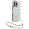 Etui GUESS IML Flowers Allover Electro With Pearl Strap MagSafe do Apple iPhone 16 Pro Biały Model telefonu iPhone 16 Pro