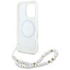 Etui GUESS IML Flowers Allover Electro With Pearl Strap MagSafe do Apple iPhone 16 Pro Biały Typ Etui nakładka