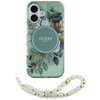 Etui GUESS IML Flowers With Pearl Strap MagSafe do Apple iPhone 16 Plus Zielony Seria telefonu iPhone