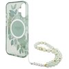 Etui GUESS IML Flowers With Pearl Strap MagSafe do Apple iPhone 16 Plus Zielony Typ Etui nakładka