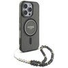 Etui GUESS IML Glitter With Pearl Strap MagSafe do Apple iPhone 16 Pro Czarny Model telefonu iPhone 16 Pro