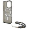 Etui GUESS IML Glitter With Pearl Strap MagSafe do Apple iPhone 16 Pro Czarny Typ Etui nakładka