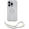 Etui GUESS IML Glitter With Pearl Strap MagSafe do Apple iPhone 16 Pro Przezroczysty Seria telefonu iPhone