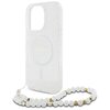 Etui GUESS IML Glitter With Pearl Strap MagSafe do Apple iPhone 16 Pro Przezroczysty Dominujący kolor Przezroczysty