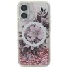 Etui GUESS Liquid Glitter Flower MagSafe do Apple iPhone 16 Różowy Model telefonu iPhone 16