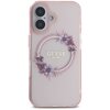 Etui GUESS IML Flowers Wreath MagSafe do Apple iPhone 16 Różowy Model telefonu iPhone 16