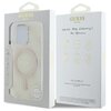 Opakowanie zawiera etui do telefonu z widocznym logo "GUESS EST. 1981" na przodzie. Na tylnej stronie opakowania znajduje się napis "NEVER STOP DREAMING!! Paul Marciano" oraz ikony przedstawiające różne funkcje etui.