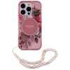 Etui GUESS IML Flowers With Pearl Strap MagSafe do Apple iPhone 16 Pro Max Różowy Seria telefonu iPhone