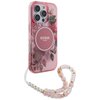 Etui GUESS IML Flowers With Pearl Strap MagSafe do Apple iPhone 16 Pro Max Różowy Model telefonu iPhone 16 Pro Max