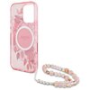 Etui GUESS IML Flowers With Pearl Strap MagSafe do Apple iPhone 16 Pro Max Różowy Typ Etui nakładka