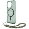 Etui GUESS IML Glitter With Pearl Strap MagSafe do Apple iPhone 16 Pro Max Zielony Dominujący kolor Zielony