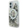 Etui GUESS Liquid Glitter Flower MagSafe do Apple iPhone 16 Beżowy Seria telefonu iPhone