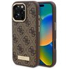 Etui GUESS 4G Logo Plate MagSafe do Apple iPhone 16 Pro Max Brązowy