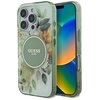 Etui GUESS IML Flower & Tonal Circle MagSafe do Apple iPhone 16 Pro Max Zielony