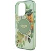 Etui GUESS IML Flower & Tonal Circle MagSafe do Apple iPhone 16 Pro Max Zielony Dominujący kolor Zielony