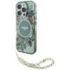 Etui GUESS IML Flowers With Pearl Strap MagSafe do Apple iPhone 16 Pro Max Zielony