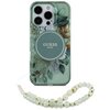 Etui GUESS IML Flowers With Pearl Strap MagSafe do Apple iPhone 16 Pro Max Zielony Seria telefonu iPhone
