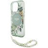 Etui GUESS IML Flowers With Pearl Strap MagSafe do Apple iPhone 16 Pro Max Zielony Dominujący kolor Zielony