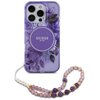 Etui GUESS IML Flowers With Pearl Strap MagSafe do Apple iPhone 16 Pro Max Fioletowy Seria telefonu iPhone