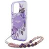 Etui GUESS IML Flowers With Pearl Strap MagSafe do Apple iPhone 16 Pro Max Fioletowy Dominujący kolor Fioletowy