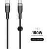 Kabel pleciony USB-C - USB-C FIXED 100W 0.5 m Czarny Złącze 1 USB-C