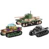 Klocki plastikowe COBI Historical Collection World War II Renault R35 - Valentine IX - Panzer I COBI-2740 Liczba elementów [szt] 595