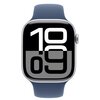 Apple Watch 10 GPS + Cellular 42mm koperta z aluminium (srebrny) + pasek sportowy rozmiar M/L (denim) Komunikacja 4G (LTE) eSIM