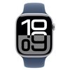 Apple Watch 10 GPS + Cellular 46mm koperta z aluminium (srebrny) + pasek sportowy rozmiar M/L (denim) Komunikacja 4G (LTE) eSIM