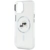 Etui KARL LAGERFELD IML Metal Karl & Choupette Head MagSafe do Apple iPhone 14 Pro Biały