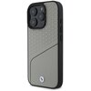 Etui BMW Sign Leather Textured and Line MagSafe do Apple iPhone 16 Pro Szary Seria telefonu iPhone