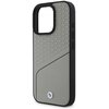 Etui BMW Sign Leather Textured and Line MagSafe do Apple iPhone 16 Pro Szary Dominujący kolor Szary